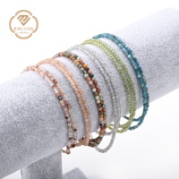 Bracelet en pierres naturelles de guérison minuscules, bracelet en pierres naturelles facettées de 2 mm, personnalisé