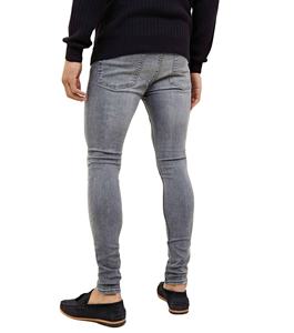 Último Diseño en Jeans para Hombre, Corte Recto, Calidad Premium, Color Gris Oscuro, Cierre de Cremallera, Ajuste Slim, Estilo Desgastado Ligero, Botones en la Parte Media - Product Image 6