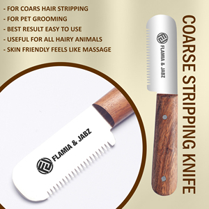 Juego de aseo para perros Flamia ecológico, mango grande de palisandro, cuchillos peladores de madera, cuchillo de cardado de acero inoxidable para Terriers - Product Image 5