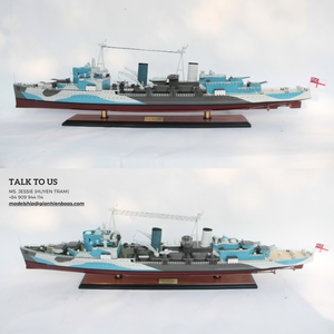 Haute qualité HMS Belfast modèle de navire de combat en bois fait à la main nautique décor à la maison en laiton métal fabricant vietnamien bas quantité minimale de commande - Product Image 1