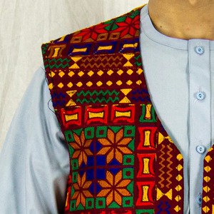 Chalecos Tradicionales Afganos de Moda para Hombre, Diseño Transpirable con Bordado de Encaje, Servicio OEM de Invierno, Prendas Exteriores Profesionales - Product Image 2