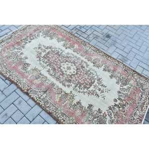 พรมตุรกีวินเทจ ขนาด 4x7.2 ฟุต (122x219 ซม.) พรมขอบสีแดง - Product Image 4