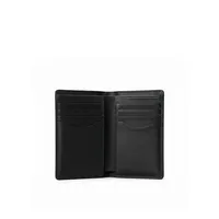 Dompet Kulit Asli Berkualitas Tinggi dengan Penutup Lipat, Uniseks, Fashion, Hitam, Bertekstur, Detail Rumit, Menampilkan Karakter Ikonik.