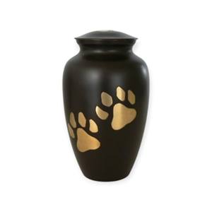 Black and Gold Metal Keepsake Urn with Floral Engraved Band Secure Lid and Elegant <b>Memorial</b> Tribute Design - Product Image 3
