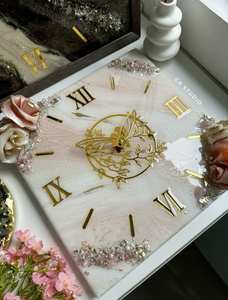 Reloj de pared de resina epoxi PERSONAL, resina epoxi, sala de estar, muebles de calidad, decoración del hogar, reloj de pared personalizado, el mejor - Product Image 4