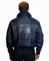 2025 veste d'hiver de meilleur style pour hommes Top Gun Parka avec col montant et logo avant en cuir de mouton naturel toile OEM