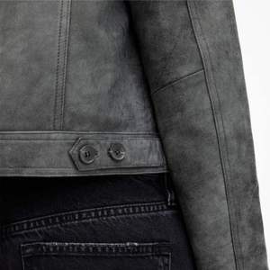 Premium <b>Women</b> Grey Genuine <b>Suede</b> Leather <b>Jacket</b> Casual Button Up Cropped Streetwear Vintage Short Coat Fashion Female Outwear - Product Image 6