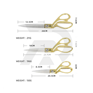 Juego profesional de 3 uds., tijeras de bordado de acero inoxidable dorado, herramienta de corte de tela para Sastre y hogar - Product Image 3
