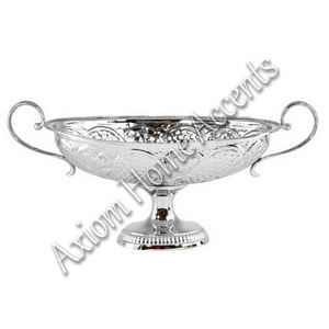 Elegante cuenco para servir frutas de latón hecho a mano elegante plata decoración del hogar diseño exclusivo para cocina comedor-Axiom acentos para el hogar - Product Image 5