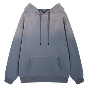 Sweat à capuche personnalisé en gros, surdimensionné, délavé à l'acide, avec strass, impression numérique, streetwear vintage pour l'hiver - Product Image 3