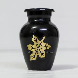 Fabricant d'urnes de crémation souvenir petites urnes gravées en laiton noir pour cendres humaines fournitures funéraires urne de bijoux de crémation - Product Image 1