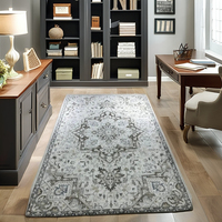 Meilleur Nouveau Tapis Carré Floral Turc Style Wilton en Polypropylène pour Adolescent, Utilisation Extérieure, Pique-nique, Salle à Manger, Maison - Tapis de Sol GOLDENMOON
