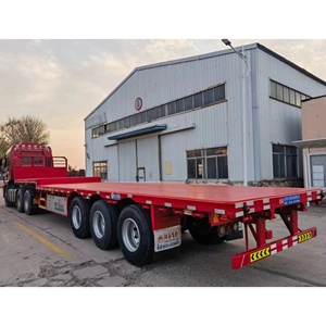 <span class=keywords><strong>Conteneur</strong></span> d'expédition 40ft 50 tonnes Semi-remorque à plat 3 essieux Remorque de camion à plat à <span class=keywords><strong>vendre</strong></span> - Product Image 5