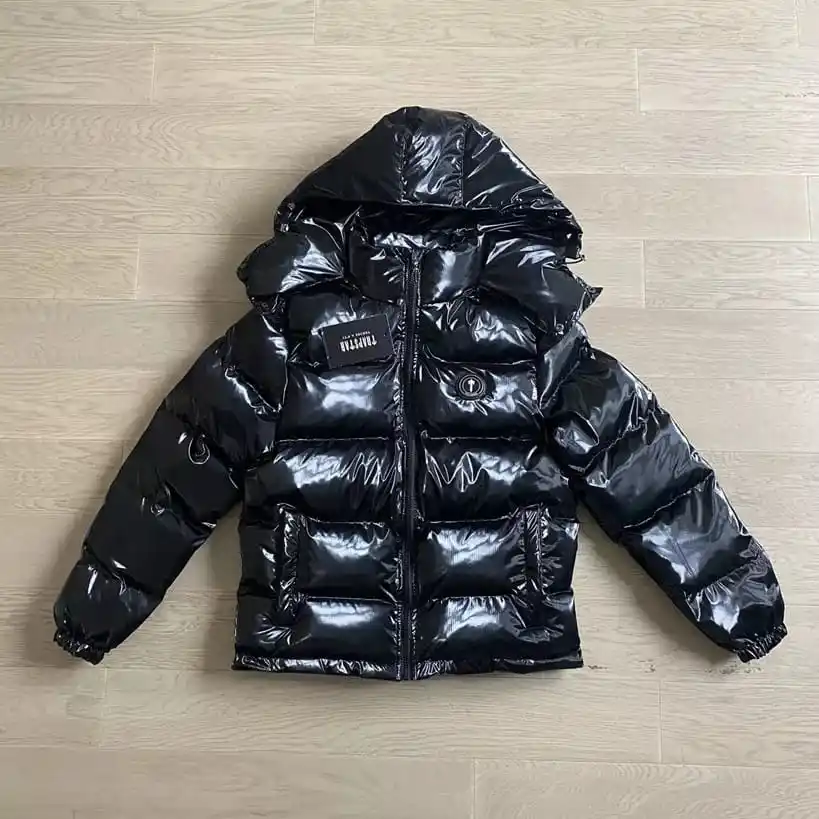 Trapstar Down Jacket Parka Men Luxury Brand Shiny Black Embroidery Logo Jacket Winter Windbreaker Warm Outwear 2023 New