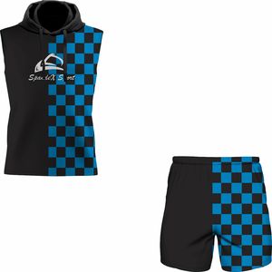 Ensembles de shorts et sweats à capuche sans manches style High Street pour hommes, séchage rapide respirant, grande taille, vente en gros - Product Image 5