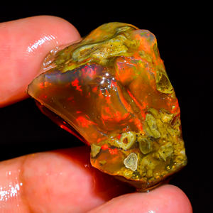 Pierre précieuse d'opale naturelle, pierre précieuse brute d'opale éthiopienne, pierre précieuse en vrac, opale de feu multiple, opale éthiopienne brute, 61.5 ct. R-137 - Product Image 1