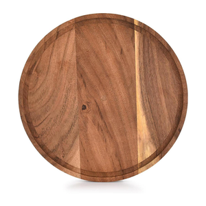 Tabla Redonda para Servir Queso de Madera de Acacia Natural en Oferta, Platos de Madera para Mesa de Comedor, Regalo de Madera Elegante a Precio Económico - Product Image 3