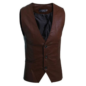 Gilet de moto personnalisé pour hommes en cuir véritable pleine fleur coupé Gilet de motard Gilet - Product Image 1