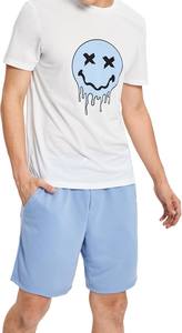 Conjunto de camiseta y pantalones cortos de algodón de verano unisex Ropa de hombre de 2 piezas con diseño transpirable - Product Image 2