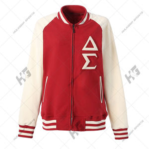 Chaqueta universitaria de béisbol Unisex para Universidad, letras griegas bordadas de invierno, hermandades formales, fraternidades, logotipo frontal, 100% de algodón - Product Image 1