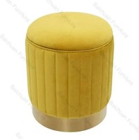 Pouf carré en velours éléphant avec pieds en fer, petit tabouret de canapé pour bébés et enfants, idéal pour l'école
