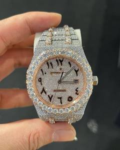 Reloj de Lujo para Hombre con Diamantes de Moissanita, Movimiento Automático Completo, Estilo Ejecutivo de Moda, Esfera de Cristal, Correa de Acero Inoxidable - Product Image 1