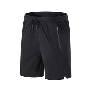 Pantalones cortos para correr para gimnasio de lona de cintura media informales para hombre al por mayor, 100% algodón, sólidos, ecológicos, transpirables, de secado rápido - Product Image 3