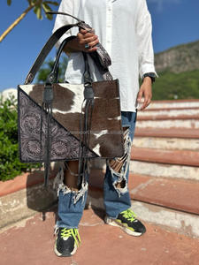 Bolso de Mano de Piel de Vaca Auténtica para Mujer, Bolso de Cuero Elegante para Tallar el Pelo, Bolsos de Mano para Multiusos, Novedad - Product Image 6