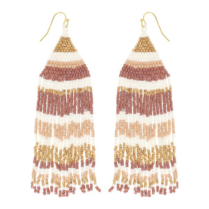 ต่างหูที่มีน้ำหนักเบาและทนทานสำหรับผู้หญิงสร้างขึ้นด้วยลูกปัดแก้ว100% ดีไซน์ลูกปัดสวยงามเหมาะสำหรับทุกโอกาส - Product Image 1