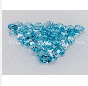 "3X5mm ทรงรีสีฟ้าบุษราคัม" พลอยทรงหลวมเจียระไนแบบธรรมชาติราคาโรงงาน - Product Image 5