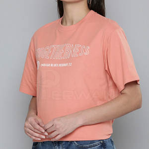 Último estilo personalizado color mujeres camiseta de gran tamaño al por mayor personalizada mujeres camiseta de gran tamaño - Product Image 1