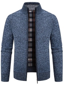 Veste cardigan décontractée pour hommes pull en tricot coupe ample pour jeunes adultes saison d'hiver fermeture à glissière tissu en toile Service OEM - Product Image 4