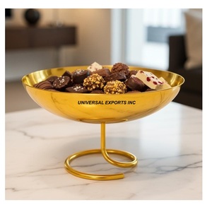 Gold Plated Steel <b>Chocolate</b> Bowl Round Shape Handmade Sweet Bowl Classic Stylish <b>Fancy</b> New Metal <b>chocolate</b> Bowl - Product Image 1
