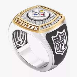 Bague de championnat des Steelers de Pittsburgh entièrement personnalisée pour homme, bicolore, haute qualité, collège, classe, classique, alliage - Product Image 1