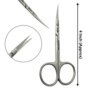 Ciseaux à cuticules pliables en acier inoxydable à lame droite et pointe arrondie de qualité supérieure pour droitiers – Outil de beauté pour les soins des ongles - Product Image 1