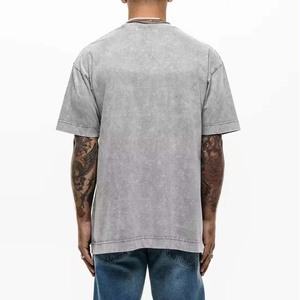 Alta calidad 100% algodón lavado ácido 250Gsm peso pesado Vintage camiseta para hombres personalizado en blanco Casual High Street camiseta de gran tamaño - Product Image 2
