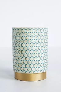 Mesa de tambor central con incrustaciones de hueso hechas a mano, mesa redonda decorativa con incrustaciones intrincadas, perfecta para sala de estar y dormitorio - Product Image 6