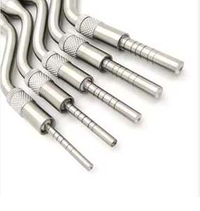 Ensemble de 5 ostéotomes dentaires pour implants, sinus, décalés, à code couleur, réglables, à manche incurvé concave, en acier inoxydable, CE par SurgiRight - Product Image 3