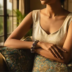 Bracelet en cristal argenté pour femmes, bijoux élégants en pierres précieuses, cadeau, bracelets élégants - Product Image 2