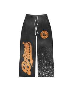 Custom 100% Cotton Terry Acid Washed Rhine stone with Flare <b>Shorts</b> <b>Hoodie</b> Jogger <b>Set</b> for <b>Men</b> Digital Printed for winter - Product Image 2