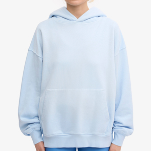 เสื้อฮู้ดดี้โอเวอร์ไซส์ผ้าคอตตอน 100% หนานุ่ม สไตล์สโตนวอช สำหรับผู้ชาย พร้อมโลโก้สั่งทำได้ - Product Image 3