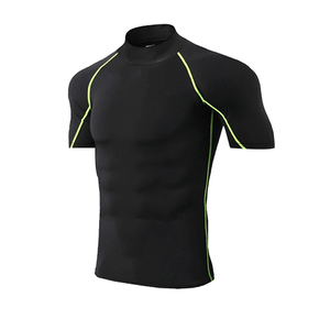 Camiseta de compresión deportiva de cintura alta para hombre, camiseta de gimnasio de secado rápido, Manga corta elástica, estampado de protección contra erupciones para culturismo, Primavera - Product Image 6
