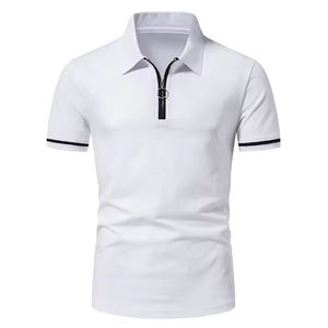 2025 vente en gros de haute qualité été nouveaux hommes fermeture éclair Polo à manches courtes Golf loisirs grande taille hommes T-shirt ZOHAN CRÉATIONS - Product Image 3