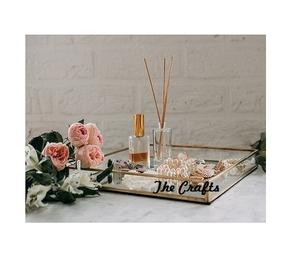 Iron And Glass Vanity <b>Tray</b> For Dressing Tableware Decoration Greatest Quality Square Shape Vanity <b>Jewelry</b> <b>Tray</b> - Product Image 1