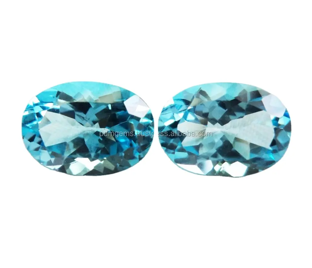 Mezcla de piedras preciosas, Topacio azul cielo Natural, piedras preciosas sueltas de alta calidad, corte facetado, forma ovalada Rectangular, fabricación de joyas DIY, piedras preciosas