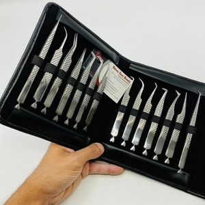 Pince à cils professionnelle finition miroir argenté pince à épiler d'extension de cils en acier inoxydable japonais durable - Product Image 5