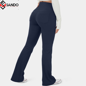 คุณภาพสูงที่กําหนดเองผู้หญิงกางเกงออกกําลังกายแบบไม่มีรอยต่อผ้าฝ้าย/ไม้ไผ่ PLUS ขนาด GYM กีฬาสวมใส่ Contour Scrunch ก้นโยคะ - Product Image 1