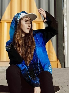 Custom Graphics Printed Blue Gold Color Men's <b>3D</b> Printed Pullover <b>Hoodies</b> Teen Women Graphic Printed <b>Hoodies</b> From Bangladesh - Product Image 4