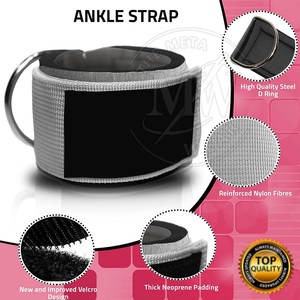 Adjustable Ankle Cuffs With Double D-Ring For <b>Gym</b> Hot Selling Breathable Neoprene Padded Ankle <b>Straps</b> - Product Image 5