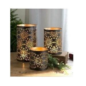 Support votif de Noël en métal moderne Support de pilier de décoration de maison élégante avec poignée - Product Image 4